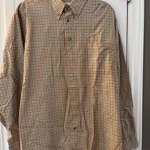 Viyella Men's Button-Down Plaid Shirt in Tan and Black